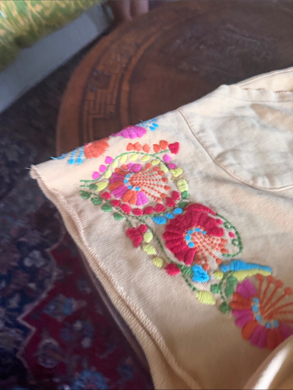 Embroidered Peach Athletic Shorts with Drawstring Waist - Picture 4 of 6